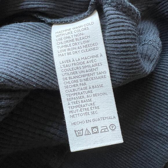 Free People Shirt Santa Clara Womens Small Thermal Oversized Black - Picture 10 of 11